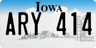 IA license plate ARY414
