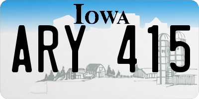IA license plate ARY415