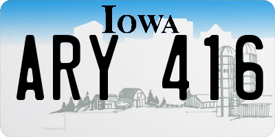 IA license plate ARY416