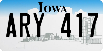 IA license plate ARY417