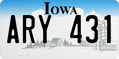 IA license plate ARY431