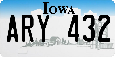 IA license plate ARY432