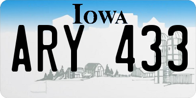 IA license plate ARY433