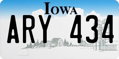 IA license plate ARY434