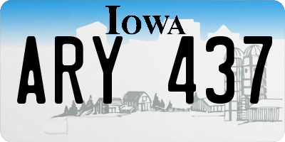 IA license plate ARY437