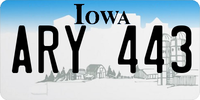 IA license plate ARY443
