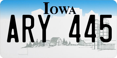 IA license plate ARY445