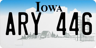 IA license plate ARY446