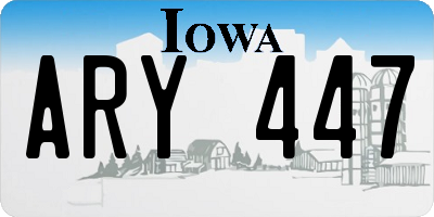 IA license plate ARY447