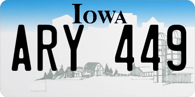 IA license plate ARY449