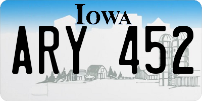 IA license plate ARY452