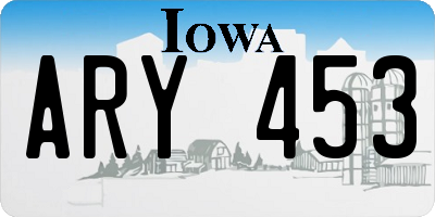 IA license plate ARY453