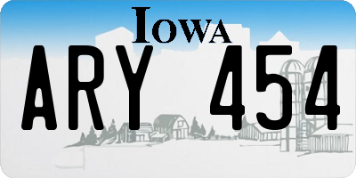 IA license plate ARY454
