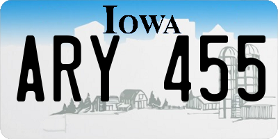 IA license plate ARY455