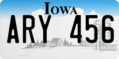 IA license plate ARY456