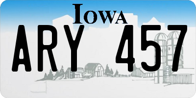 IA license plate ARY457