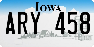 IA license plate ARY458