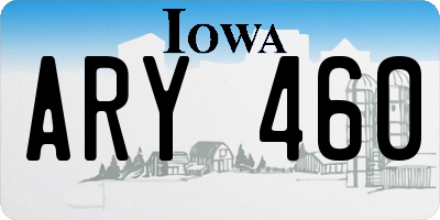 IA license plate ARY460
