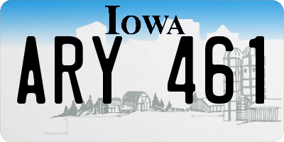 IA license plate ARY461