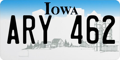 IA license plate ARY462
