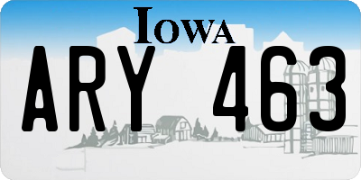 IA license plate ARY463
