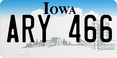 IA license plate ARY466