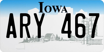 IA license plate ARY467