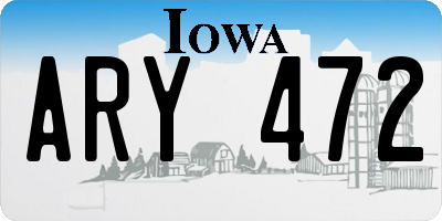 IA license plate ARY472