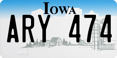 IA license plate ARY474