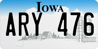 IA license plate ARY476