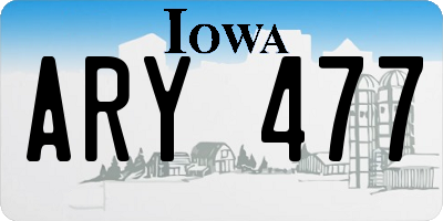 IA license plate ARY477