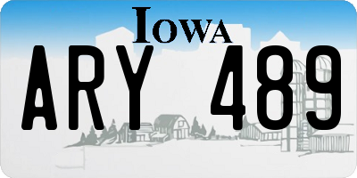 IA license plate ARY489