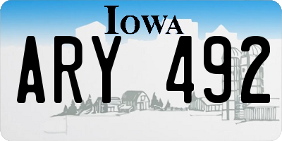 IA license plate ARY492