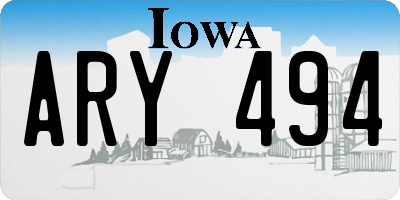 IA license plate ARY494
