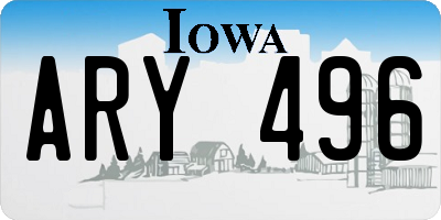 IA license plate ARY496