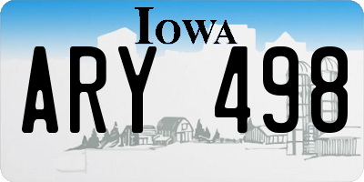 IA license plate ARY498