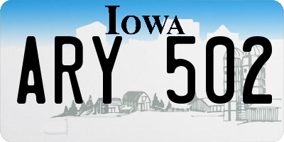 IA license plate ARY502