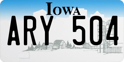 IA license plate ARY504