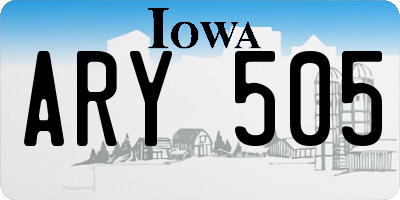IA license plate ARY505