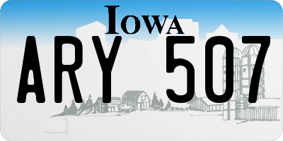 IA license plate ARY507