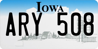 IA license plate ARY508