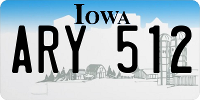 IA license plate ARY512