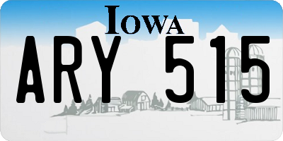 IA license plate ARY515