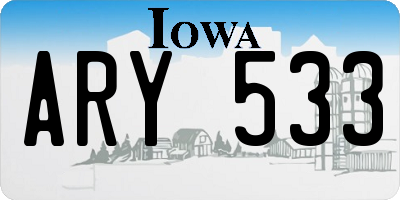 IA license plate ARY533