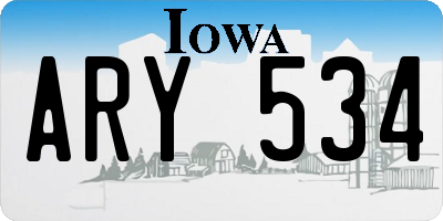 IA license plate ARY534