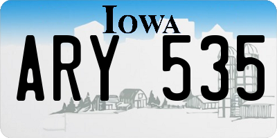 IA license plate ARY535