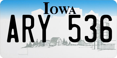 IA license plate ARY536