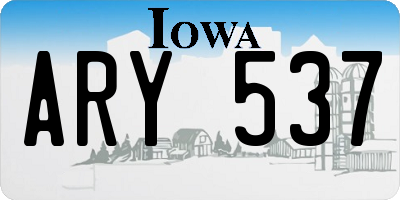 IA license plate ARY537