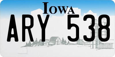 IA license plate ARY538