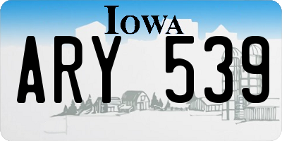 IA license plate ARY539
